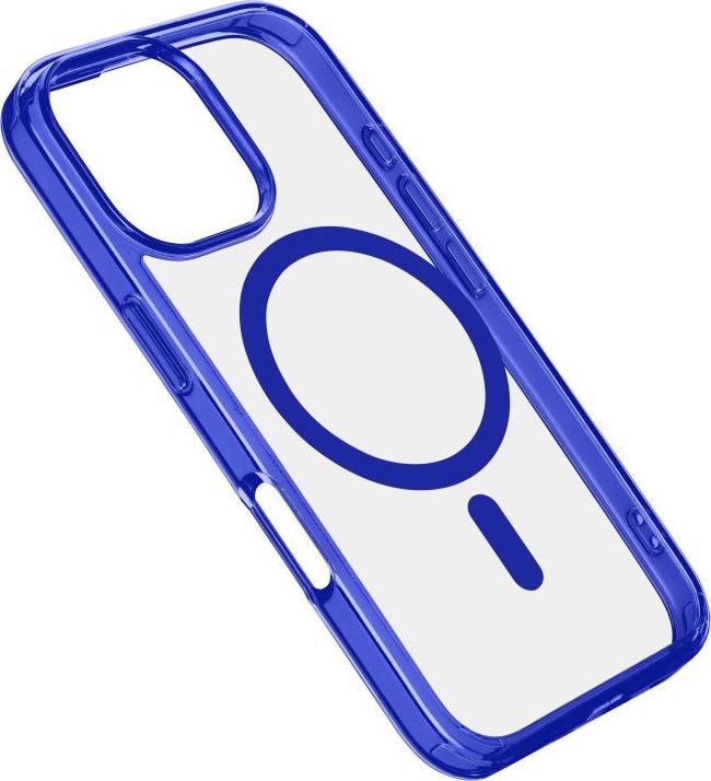 Zadní kryt Cellularline Iconic Mag s podporou Magsafe pro Apple iPhone 16 Pro, čirý / tmavě modrý