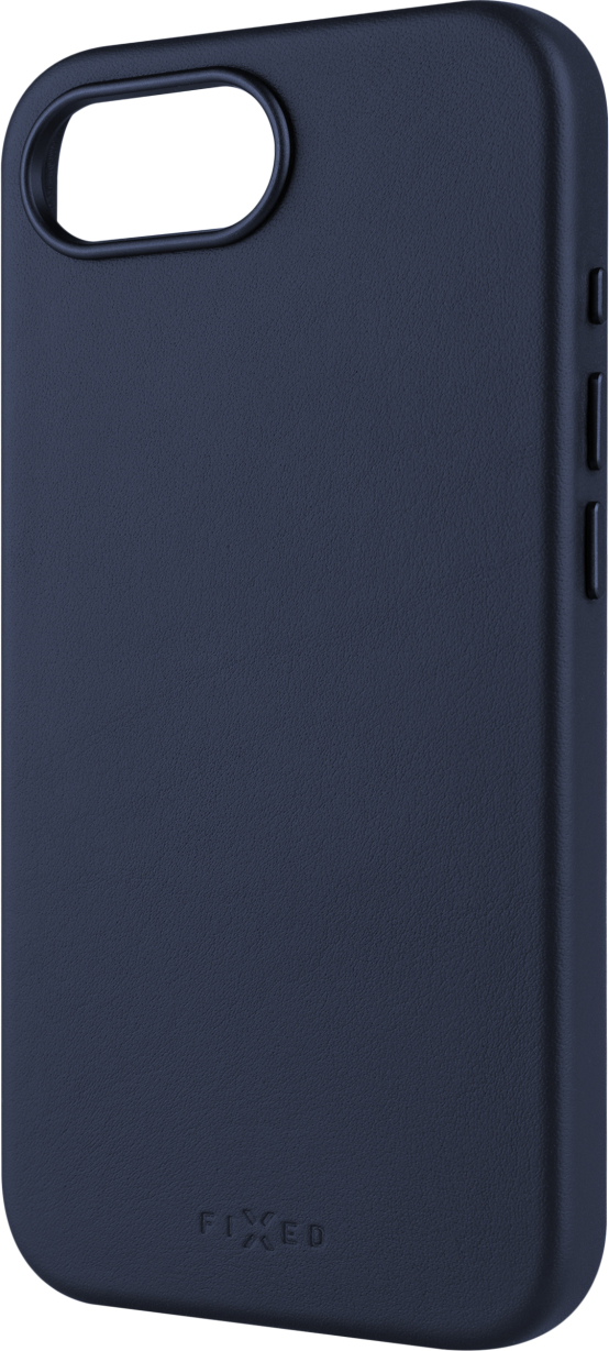 Kožený zadní kryt FIXED MagLeather s podporou MagSafe pro Apple iPhone 17e/16e, modrý