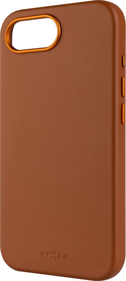 Kožený zadní kryt FIXED MagLeather s podporou MagSafe pro Apple iPhone 16e, hnědý