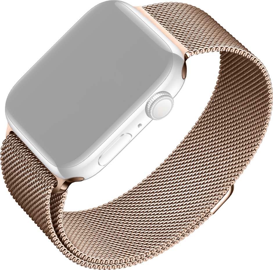Síťovaný nerezový řemínek FIXED Mesh Strap pro Apple Watch 38/40/41mm, růžove zlatý