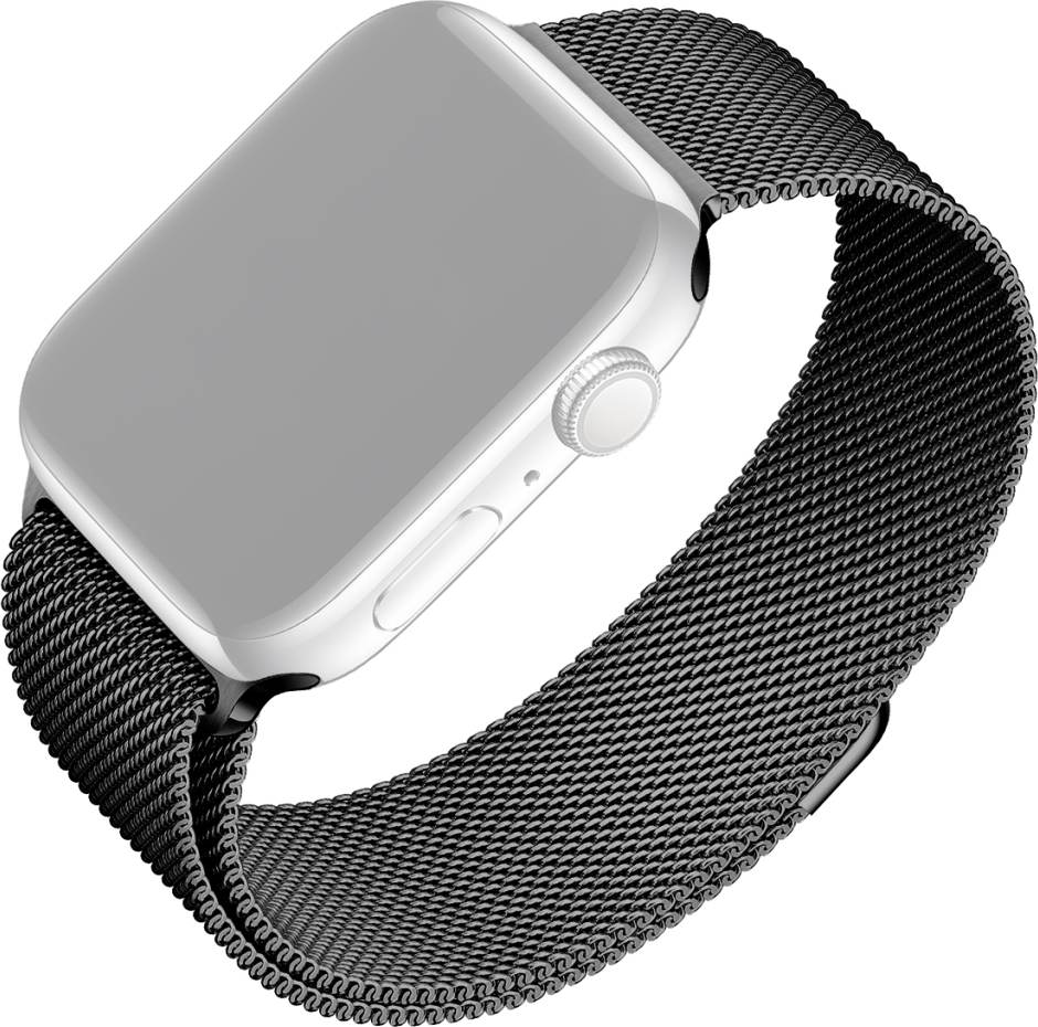 Levně Síťovaný nerezový řemínek FIXED Mesh Strap pro Apple Watch 42/44/45/46/49mm, černý