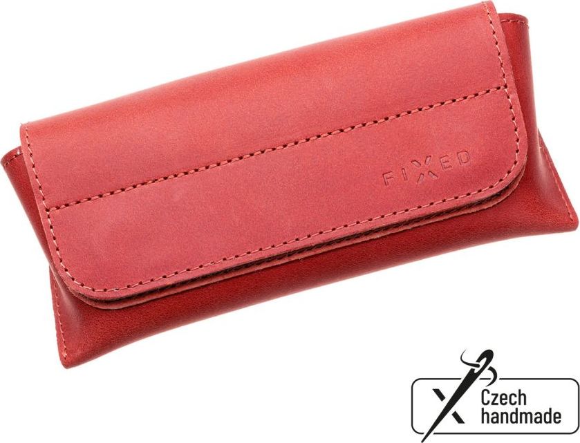 Pouzdro na brýle FIXED Case for Glasses s kapsou pro smart tracker, červené