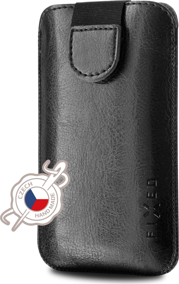 Pouzdro FIXED Soft Slim se zavíráním, PU kůže, velikost ML, černé