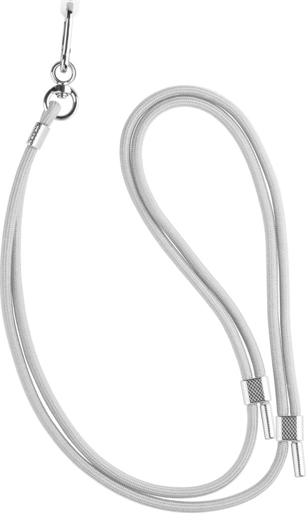 Levně Univerzální šňůrka FIXED NeckUni pro telefony se zadním krytem, šedá
