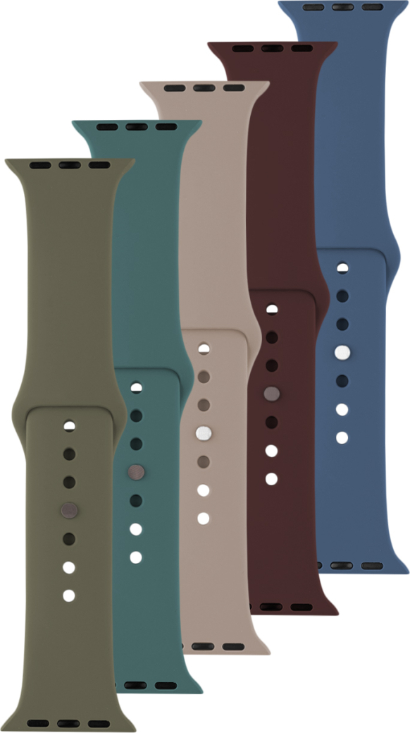 5x set silikonových řemínků FIXED Silicone Strap pro Apple Watch 42/44/45/46/49mm v různých barvách, variace 1