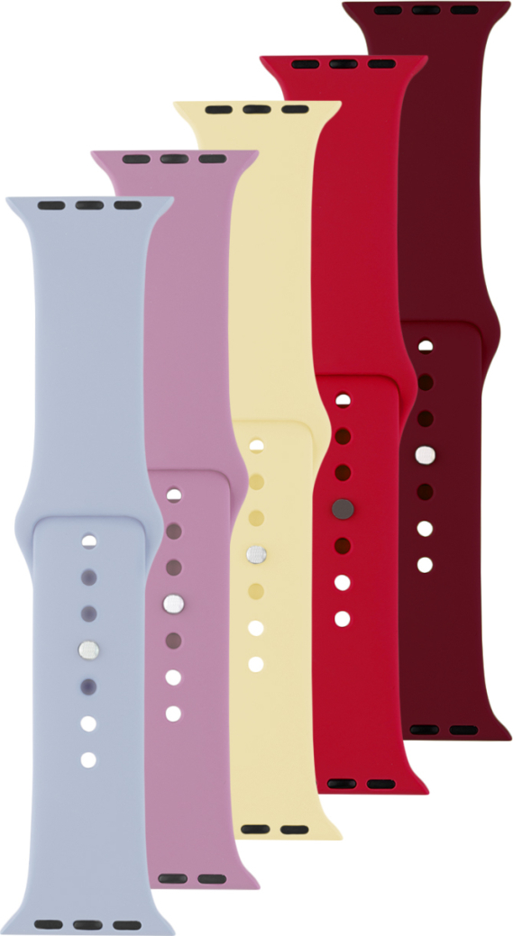5x set silikonových řemínků FIXED Silicone Strap pro Apple Watch 42/44/45/46/49mm v různých barvách, variace 3