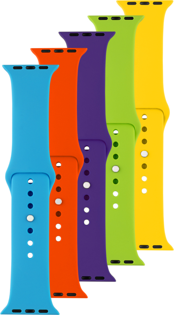 Levně 5x set silikonových řemínků FIXED Silicone Strap pro Apple Watch 42/44/45/46/49mm v různých barvách, variace 4