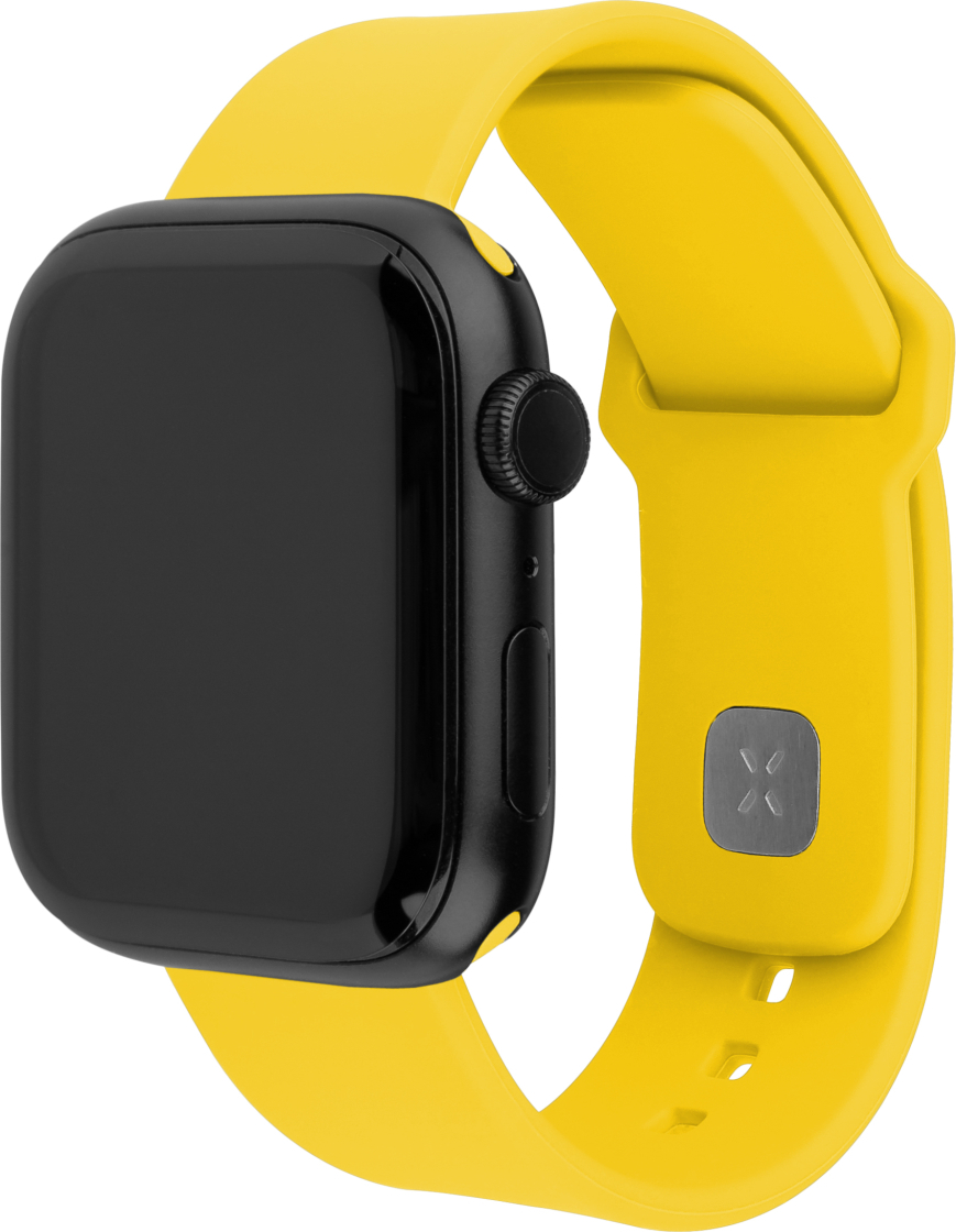 Set silikonových řemínků FIXED Silicone Sporty Strap pro Apple Watch 42/44/45/46mm, žlutý
