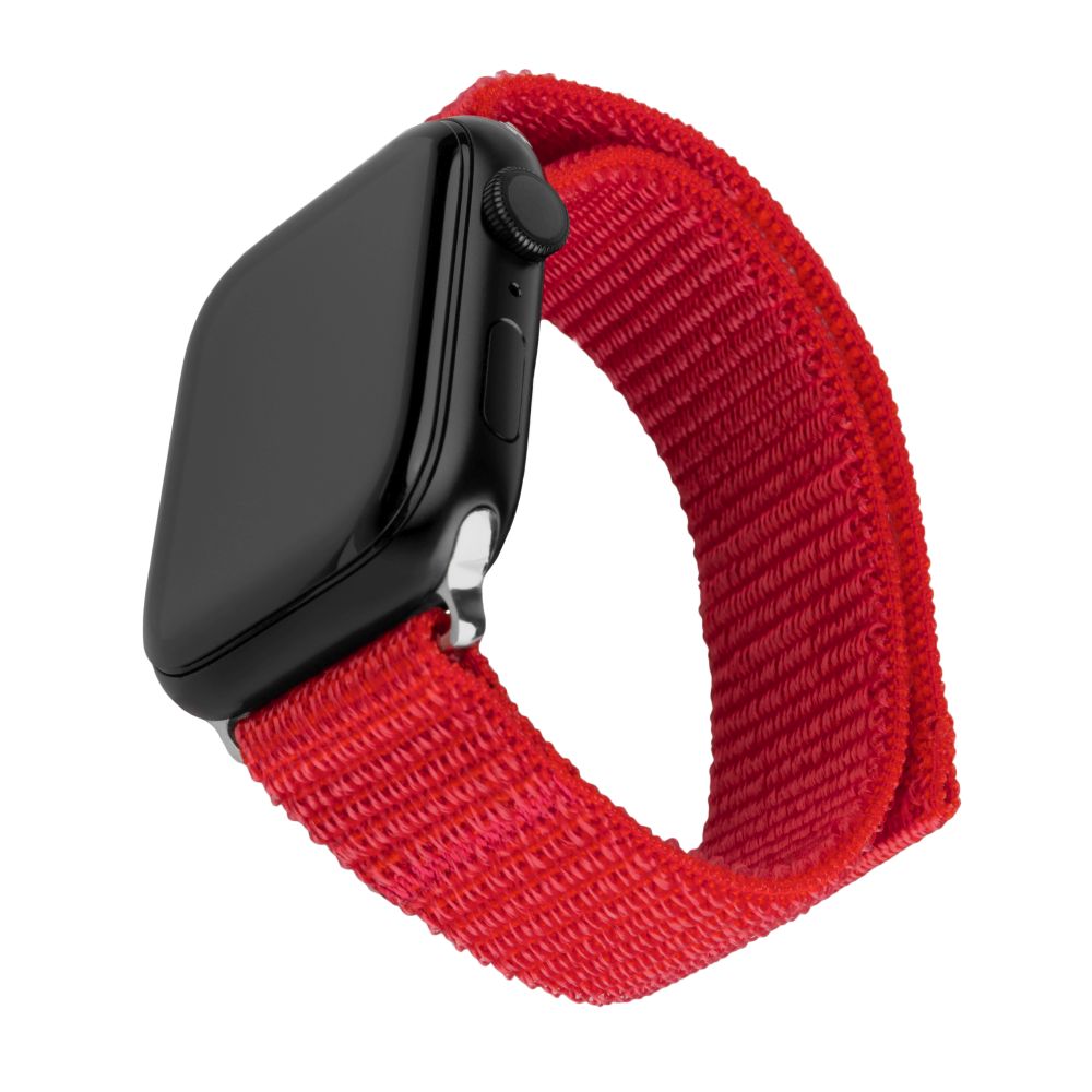 Nylonový řemínek FIXED Nylon Sporty Strap pro Apple Watch 42/44/45/46mm, červený
