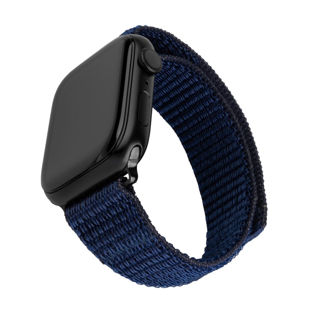 Nylonový řemínek FIXED Nylon Sporty Strap pro Apple Watch 42/44/45/46mm, tmavě modrý