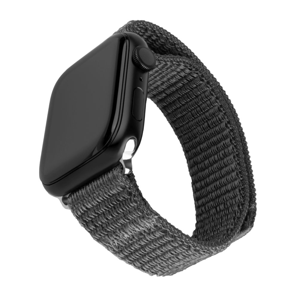 Nylonový řemínek FIXED Nylon Sporty Strap pro Apple Watch 42/44/45/46mm, tmavě šedý