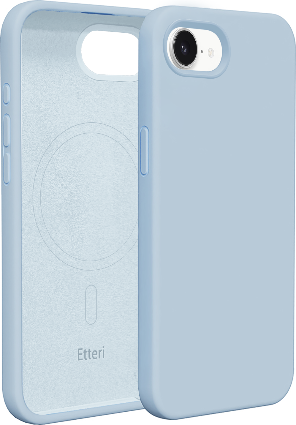 Etteri silikonové pouzdro Mag pro iPhone 16e světle modré