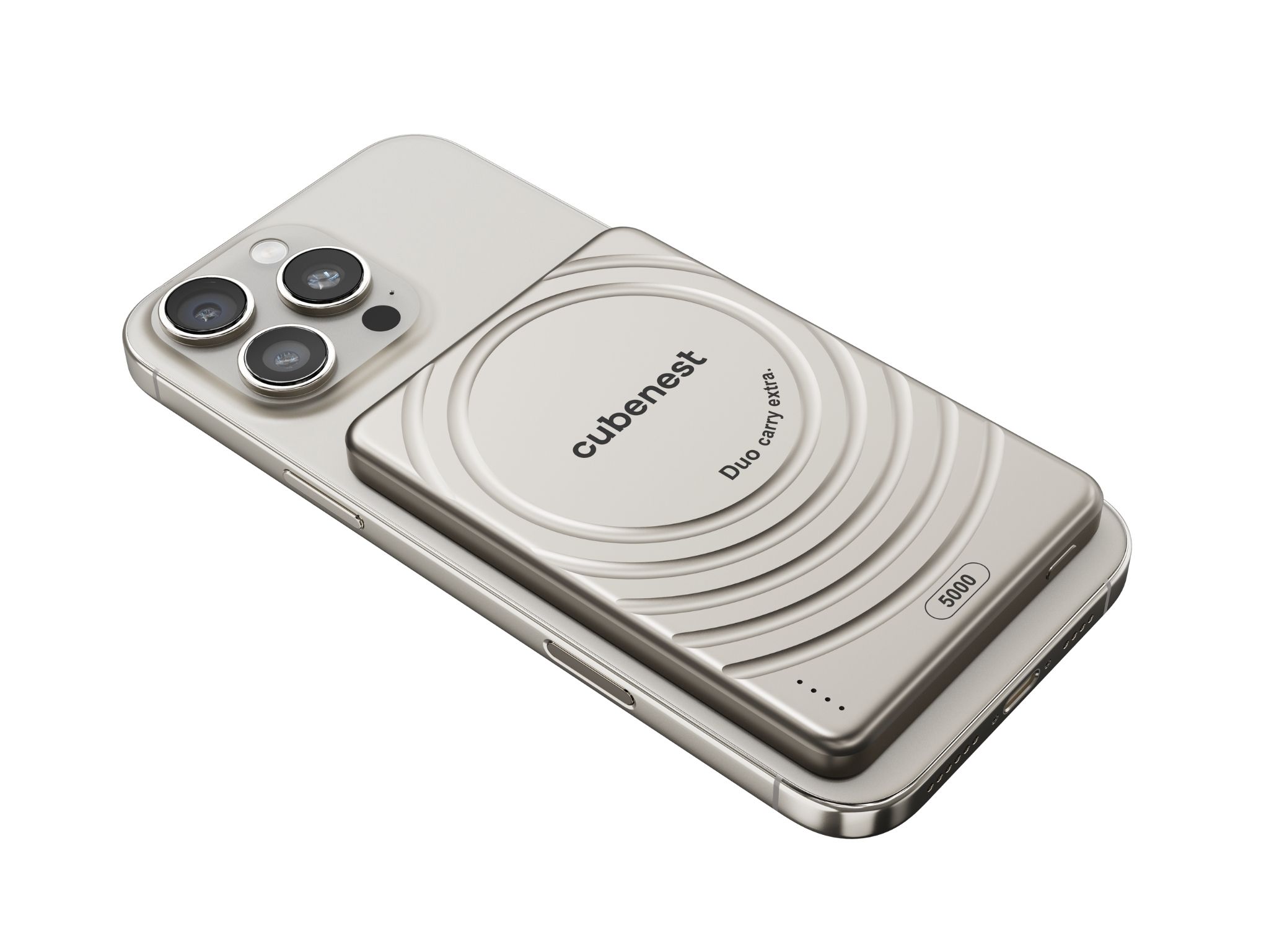 Cubenest Magnetická bezdrátová powerbanka SlimDual 5000 mAh S1B3D titanová