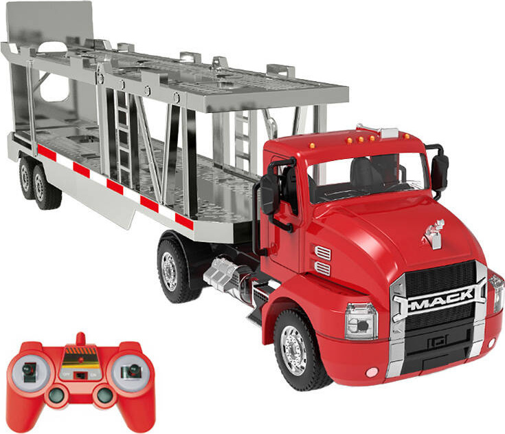 RC Dálkově ovládaný nákladní vůz 1:26 Double Eagle (červený) (Přepravník automobilů) E583-003