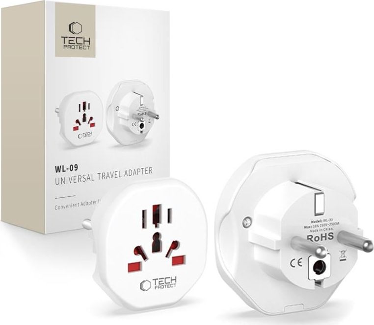 TECH-PROTECT WL-09 UNIVERSAL TRAVEL ADAPTER FROM EU WHITE