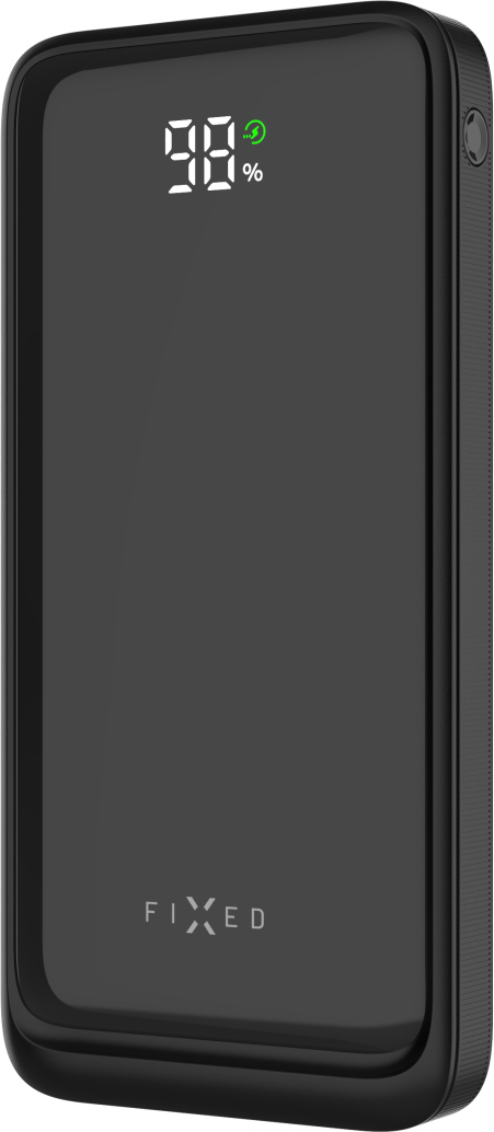 Powerbanka FIXED Zen2 10 s LCD displejem a výstupem PD 20W, 10 000 mAh, černá