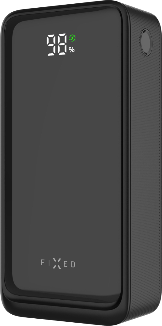 Powerbanka FIXED Zen2 30 s LCD displejem a výstupem PD 20W, 30 000 mAh, černá