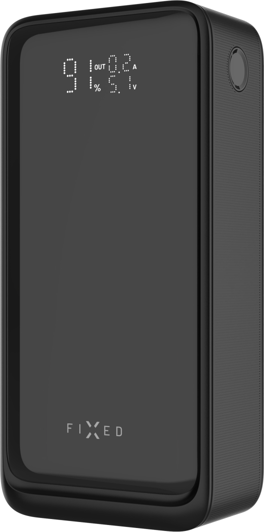 Powerbanka FIXED Zen2 30 Plus s LCD displejem a výstupem PD 65W, 30 000 mAh, černá