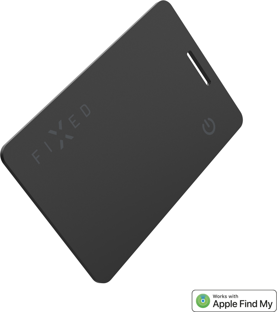 Smart tracker FIXED Tag Card 2 s podporou Find My, bezdrátové nabíjení, černý