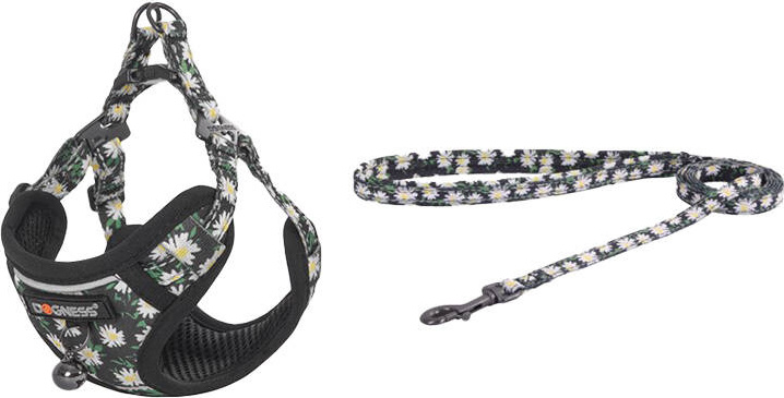 Kočičí sada Dogness Postroj a vodítko 1,5 m (Daisy Black)
