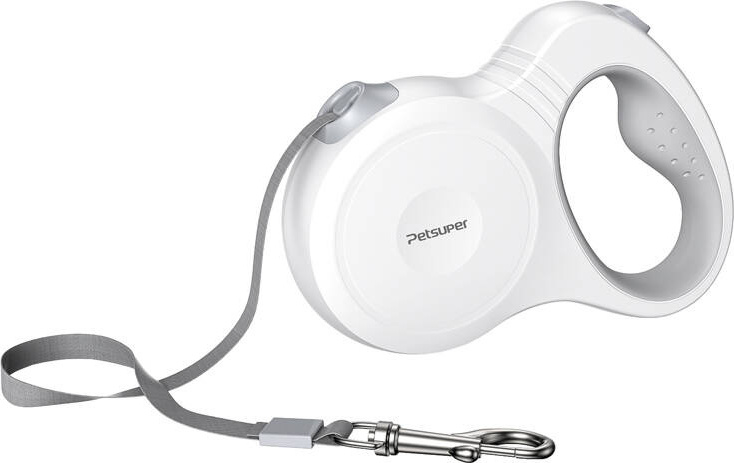 Automatické zatahovací vodítko pro psy Petsuper 5 m (bílé)