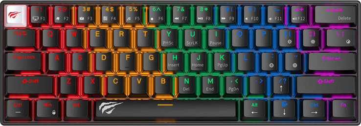Havit KB903L drátová mechanická / herní RGB klávesnice (černá) anglická