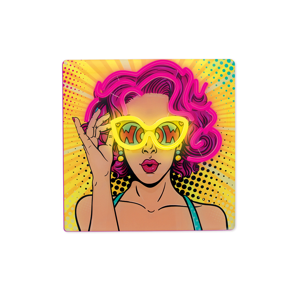 Neonové světlo ART LED POWER WOMAN žluto-fialové FLA02 Forever Light