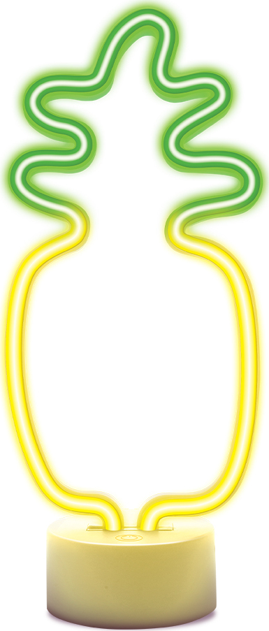 Neonová LED lampa na stojanu PINEAPPLE oranžovozelená USB-C FSC-12 Forever Light