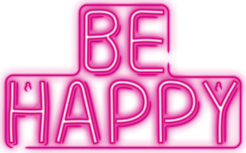 Neon PLEXI LED BE HAPPY pink NNE10 Neolia