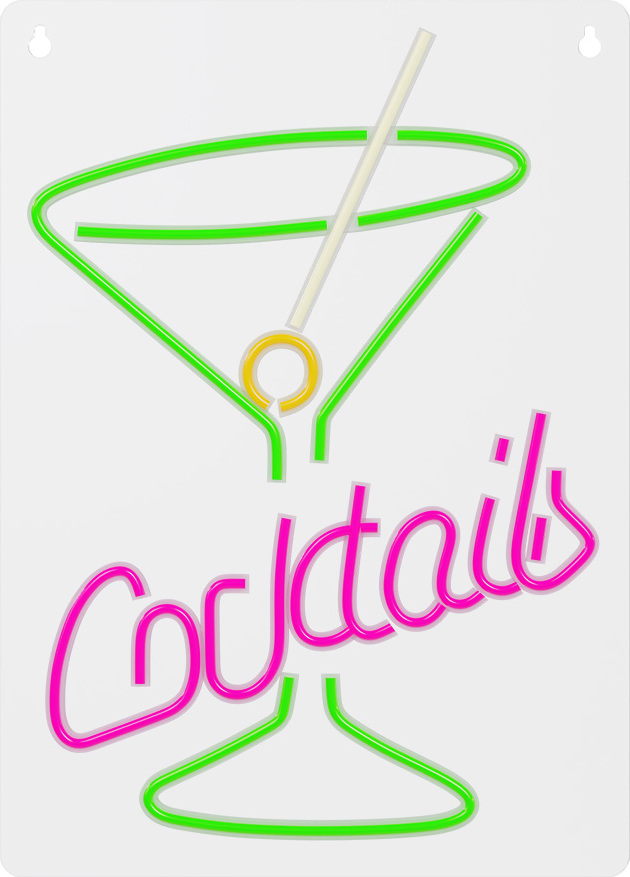 Neonové světlo PLEXI LED COCKTAILS RŮŽOVO-ZELENÉ FPNE02X Forever Light