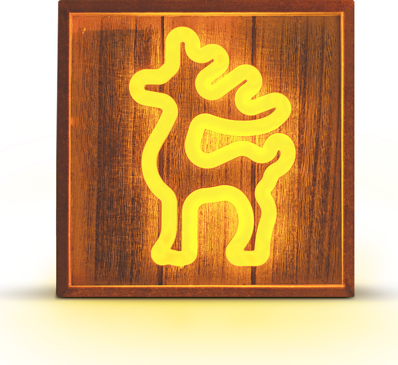 Neonový dřevěný rám LED DEER teplá bílá FLNW01 Forever Light