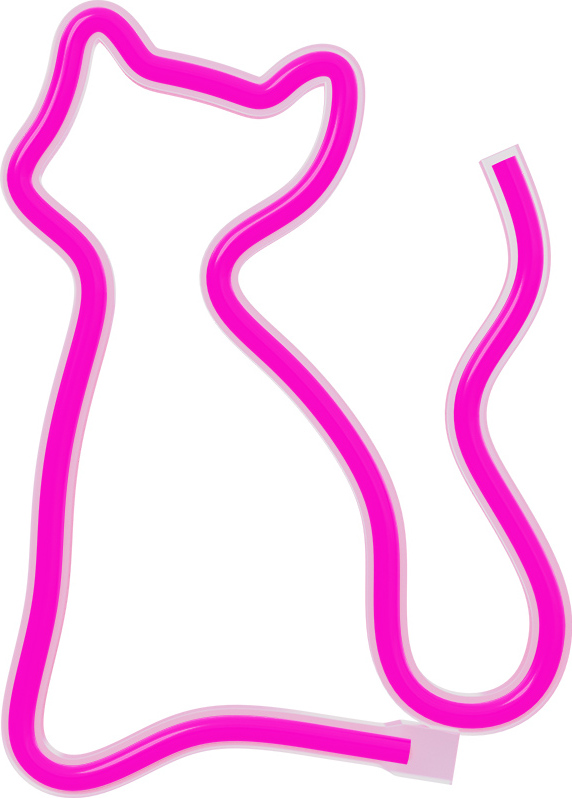 Neonové LED světlo CAT růžové Baterie + USB FLNE04 Forever Light