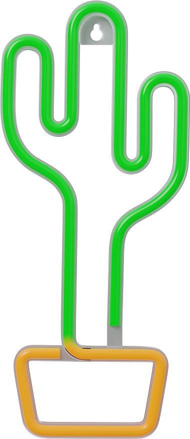Neonové LED světlo CACTUS oranžovo-zelené Baterie + USB FLNE02 Forever Light