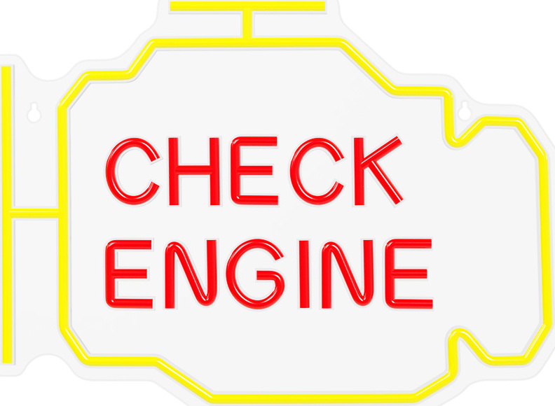 Neonové světlo PLEXI LED CHECK ENGINE žlutá červená NNE21 Neolia