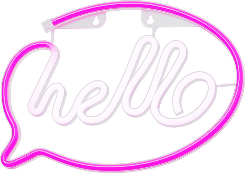 Neonové LED světlo HELLO růžovo-bílé Baterie + USB FLNE15 Forever Light