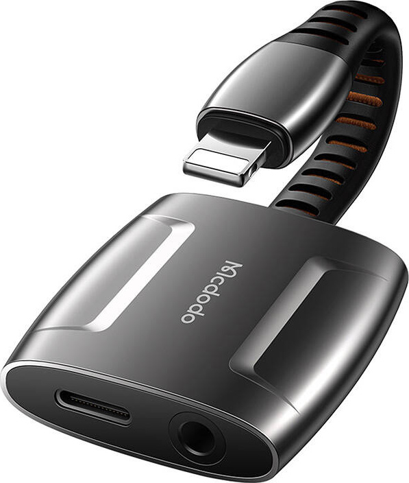Adaptér Lightning na Lightning + AUX 3,5mm mini jack, Mcdodo CA-6340 (černý)