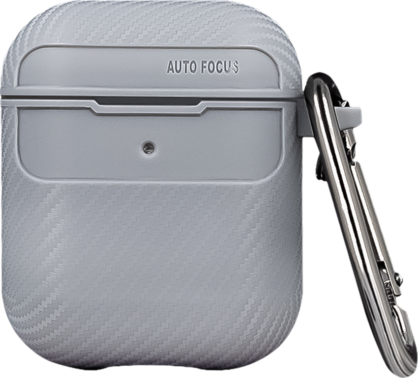 Pouzdro pro Airpods / Airpods 2 šedé - karbonový vzor