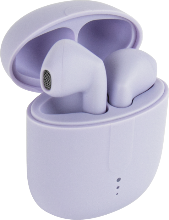 Bluetooth sluchátka Setty TWS s nabíjecím pouzdrem STWS-19 lila