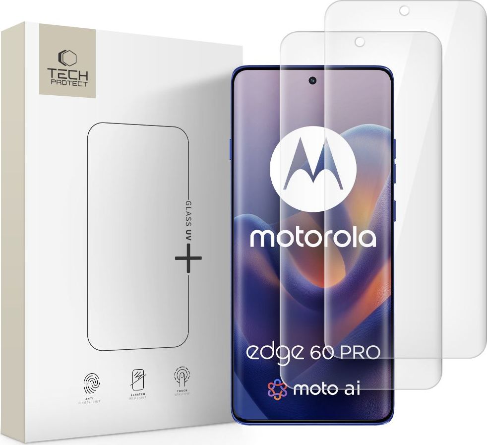 Tvrzené sklo TECH-PROTECT GLASS UV+ 2-PACK MOTOROLA EDGE 60 PRO CLEAR