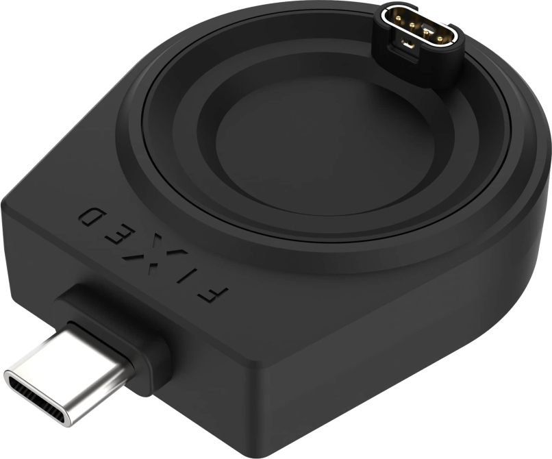 Levně Nabíjecí USB-C adaptér FIXED pro smartwatch Garmin Fenix 5/6/7/7X/8, Epix, Venu 2/3/3S, Vívoactive 3/4/5, černý