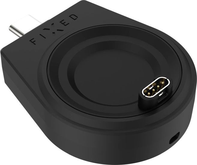 Nabíjecí USB-C adaptér FIXED pro smartwatch Garmin Fenix 5/6/7/7X/8, Epix, Venu 2/3/3S, Vívoactive 3/4/5, černý