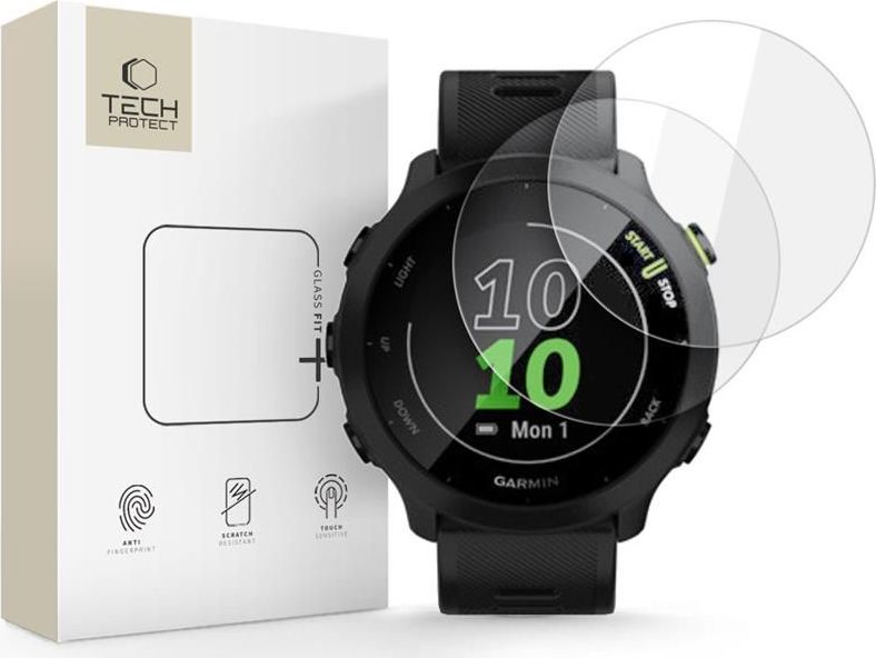 Tvrzené sklo TECH-PROTECT GLASS FIT+ 2-PACK GARMIN FORERUNNER 55 CLEAR