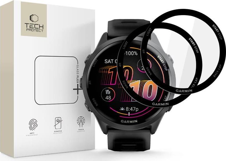 Hybridní sklo TECH-PROTECT GLASS FLEX+ 2-PACK GARMIN FORERUNNER 970 / 570 (47 MM) BLACK