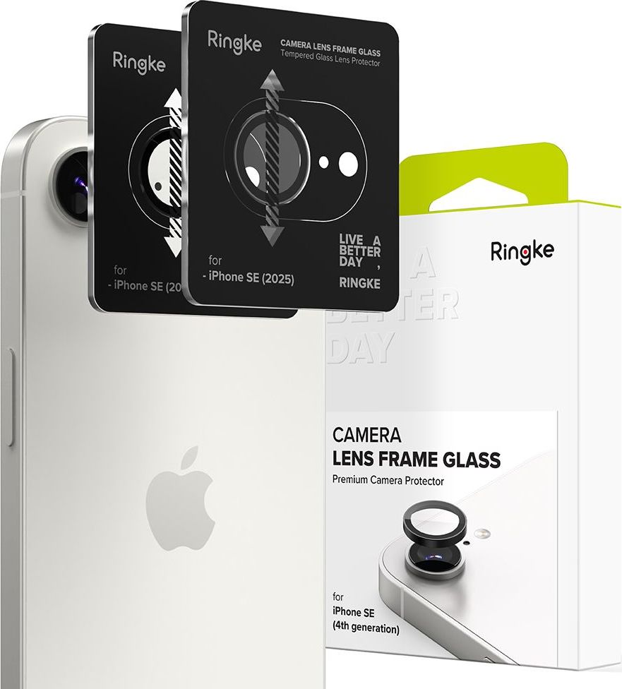 OCHRANNÉ SKLO NA ČOČKU FOTOAPARÁTU RINGKE CAMERA FRAME PROTECTOR 2-PACK IPHONE 16E BLACK
