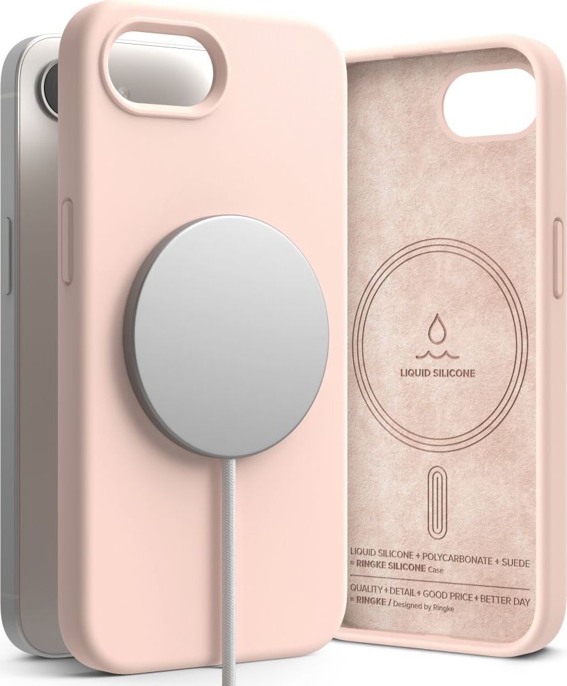 RINGKE SILICONE MAGNETIC MAGSAFE IPHONE 16E PINK SAND