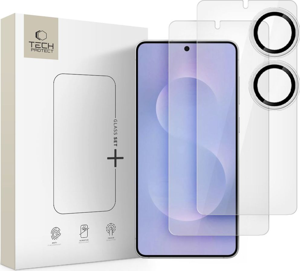 Tvrzené sklo TECH-PROTECT GLASS SET+ 3-PACK GALAXY S25 EDGE CLEAR