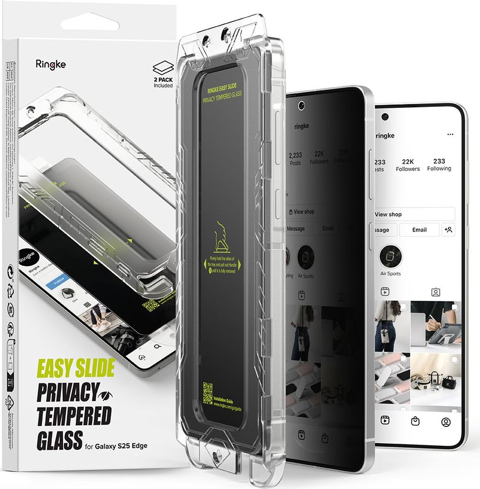Tvrzené sklo RINGKE EASY SLIDE 2-PACK GALAXY S25 EDGE PRIVACY
