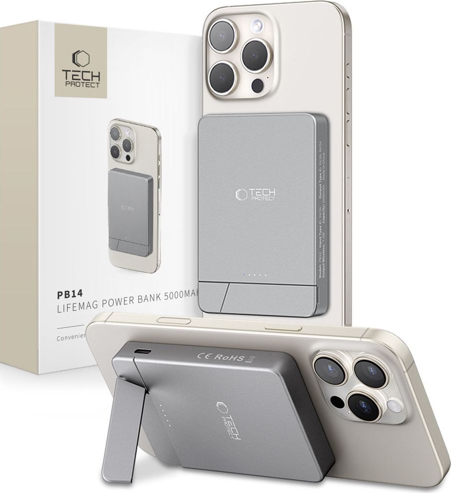 TECH-PROTECT PB14 LIFEMAG MAGSAFE POWER BANK 5000MAH SPACE GREY
