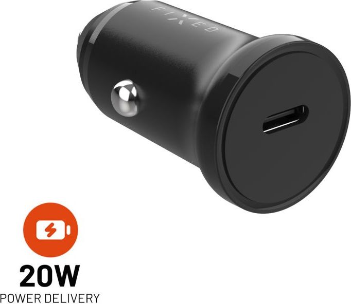 Autonabíječka FIXED s USB-C výstupem a podporou PD, 20W, černá