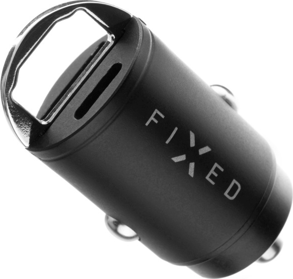 Autonabíječka FIXED s USB-C a USB-A výstupem v miniaturním provedení, podpora PD a QC 3.0, 30W, černá